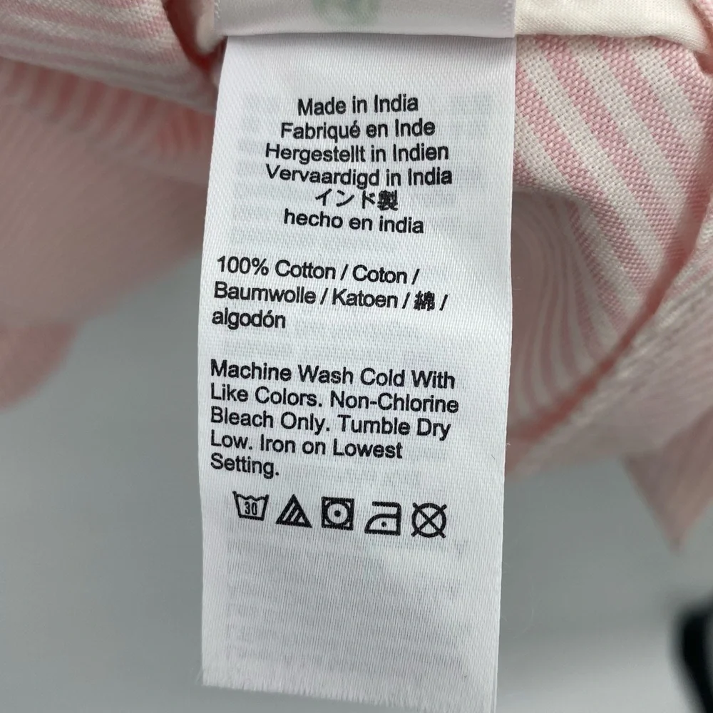 J.Crew Pink White Pin Stripe Long sleeve Shirt Dress bow tie belt size 6p - Picture 6 of 13